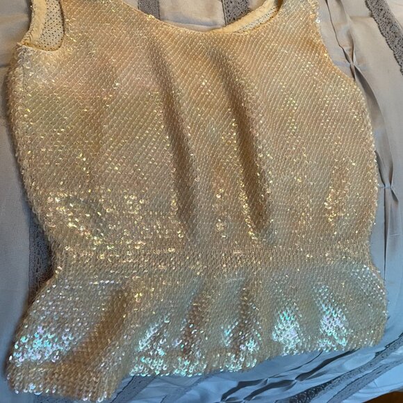 Handmade vintage sequin sweater set, shrug and shell - Picture 7 of 10